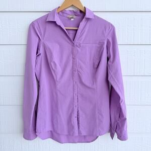 Duluth Trading Co Purple Roll Tab Shirt XS Hiking Outdoor Utility Stretch